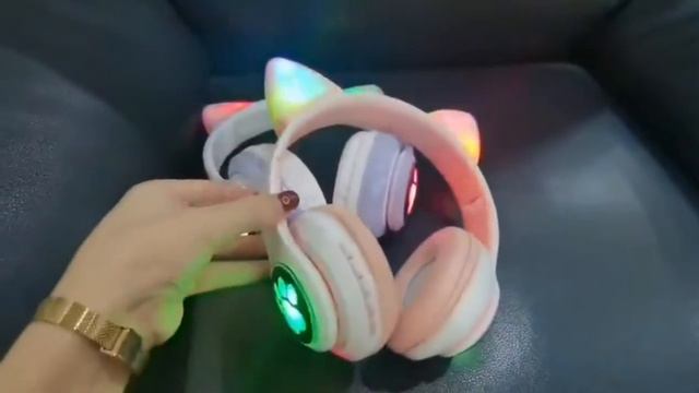 Wireless Bluetooth Headset Cat STN-28 Support For Memory Card / FM Headphone With Colorful Light смотреть онлайн