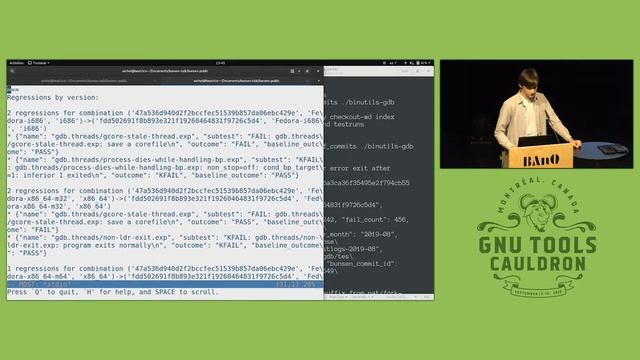 bunsen: a toolkit for compact storage and analysis of DejaGNU test results - GNU Tools Cauldron 201 смотреть онлайн
