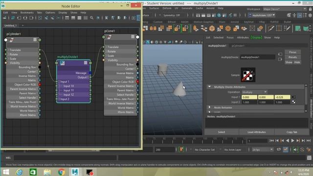 Autodesk Maya 2020 Node Editor-Utility Node(multiply node & reverse node) смотреть онлайн
