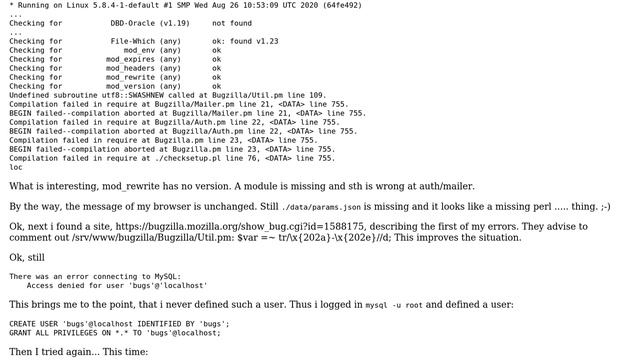 Bugzilla config fails: ./data/params.json file does not exist смотреть онлайн