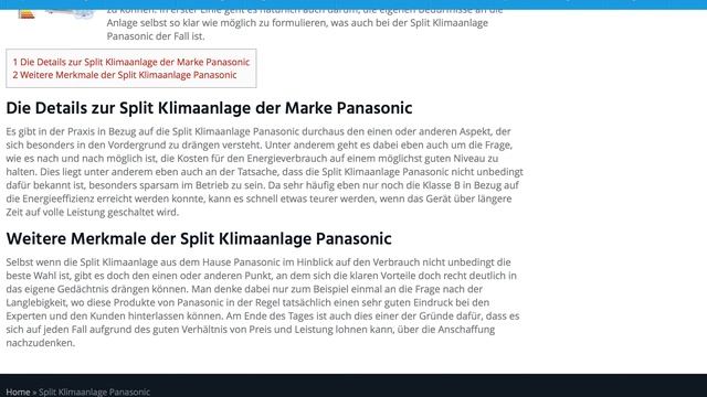 Split Klimaanlage Panasonic | Split Klimaanlagen Test