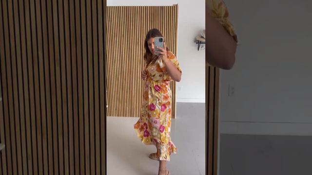 The Spector V-Neck Floral Wrap Dress In Orange + Fuchsia