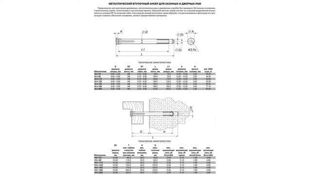 Размеры рамного анкера смотреть онлайн