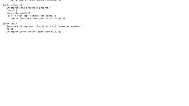 Code Review: Brainfuck interpreter in Clojure смотреть онлайн