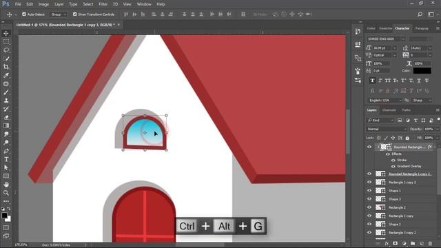 #Photoshop Tutorial - How to draw House in Photoshop смотреть онлайн