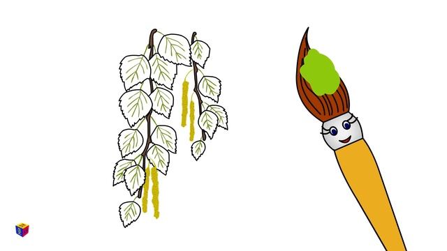 Учим цвета. Волшебная кисточка и оттенки зелёного. Мультик-раскраска для детей смотреть онлайн