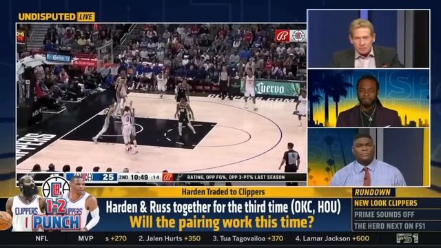 UNDISPUTED | Skip Bayless reacts Russell Westbrook welcomes Harden to the Clippers смотреть онлайн