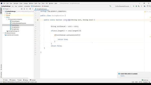 Coding Interview Question(Amazon,Microsoft,Google,Adobe) - Check if One String is Rotation of Other смотреть онлайн