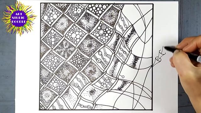 Doodling-медитация "Сетка" помогает научиться концентрироваться на решении жизненных задач. смотреть онлайн