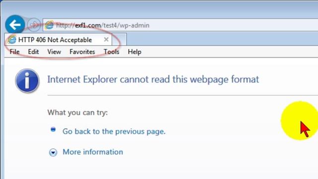 Solve Internet Explorer WordPress 406 login error смотреть онлайн