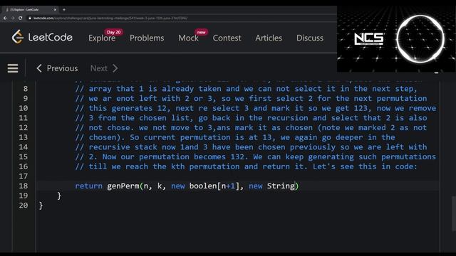 Day 20 - Permutation Sequence [LeetCode] смотреть онлайн