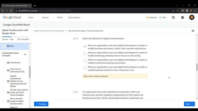 Quiz Solution: Why Cloud Technology is Transforming Business #googlecloudskillsboost #arcade смотреть онлайн