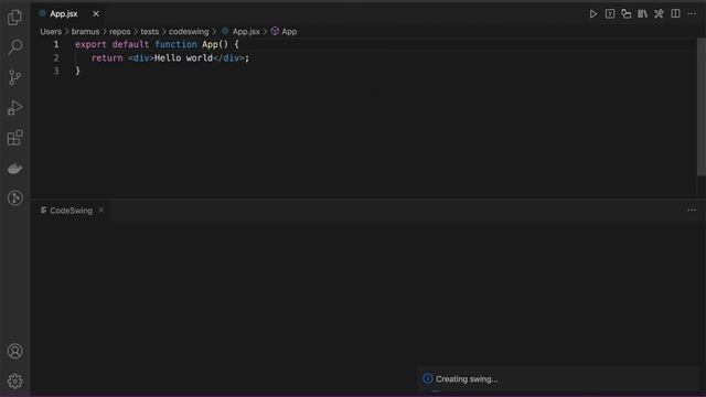 Codeswing (Visual Studio Code Extension): React Example смотреть онлайн
