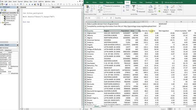 Excel VBA Macro: Autofilter (Based on Multiple Cell Values) смотреть онлайн