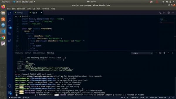 How to Fix "throw er; // Unhandled 'error' event"?