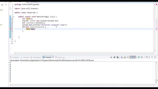 Factorial program using for and while loop in java смотреть онлайн