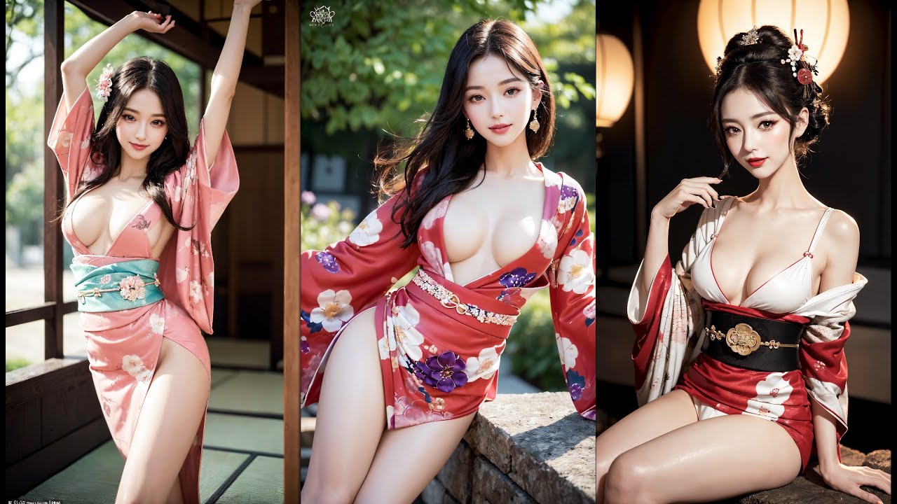 Ai Art Girls. Красивые девушки в кимоно смотреть онлайн