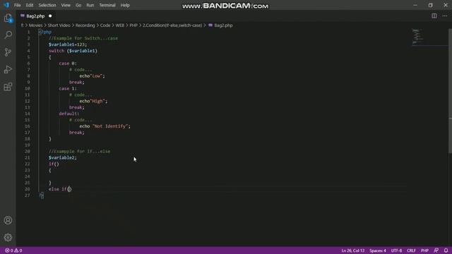 PHP Basic II : Conditional Statement (Switch...Case & If...Else). With Visual Studio Code смотреть онлайн