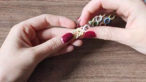 Браслет из бисера КОЛОСОК / Браслет из бисера на леске с самодельной застёжкой