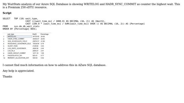 High WRITELOG wait on Azure SQL Database смотреть онлайн