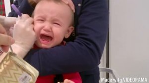 Ear piercing for 1 year old. Прокалываем ушки