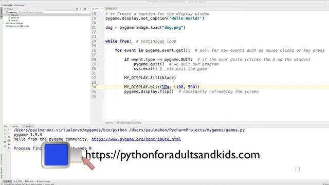 Python Games 3 - Pygame Color & Coordinates - Paul Mahon смотреть онлайн
