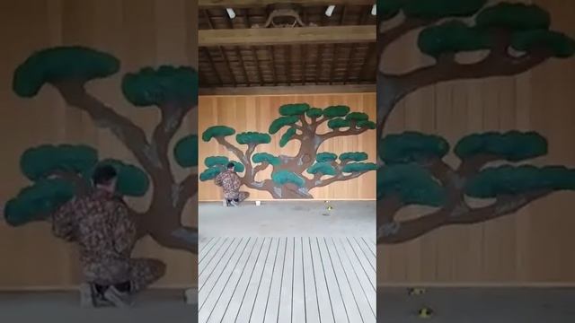 японский сад в Краснодаре .Установка сделанной мной 3Д картины в виде дерева Бонсай. смотреть онлайн