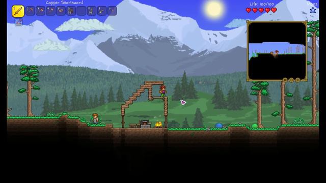 Terraria #1 Вудэн дур XD смотреть онлайн