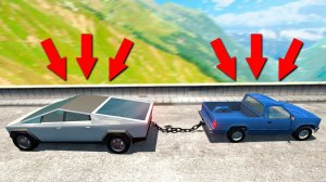 КТО ПОБЕДИТ? ТЕСЛА КИБЕРТРАК ПРОТИВ ПИКАПА! ПЕРЕТЯГИВАНИЕ КАНАТА! УГАР И БЕЗУМИЕ В BeamNG.drive