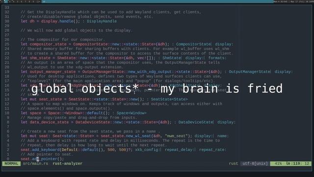 Building a compositor/window manager for Wayland in Rust: Getting started смотреть онлайн