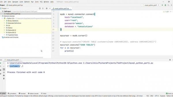 #54 Python Database Connection | How to Connect Python with MySQL Database - Part 1| #teksolutions