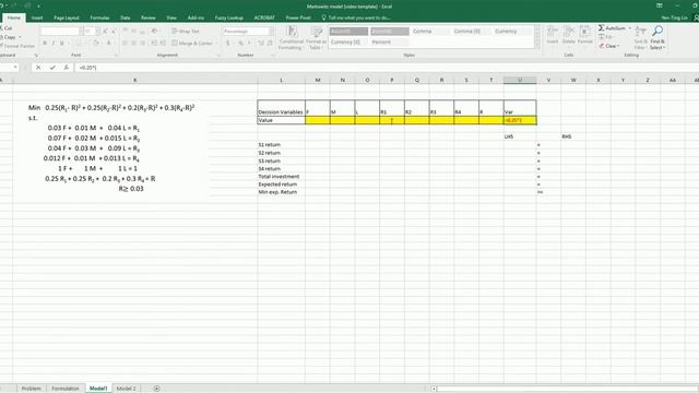 Markowitz portfolio optimization in Excel смотреть онлайн