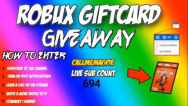 *HUGE ROBUX GIVEAWAY!*$50 ROBLOX GIFTCARDS RIGHT NOW смотреть онлайн
