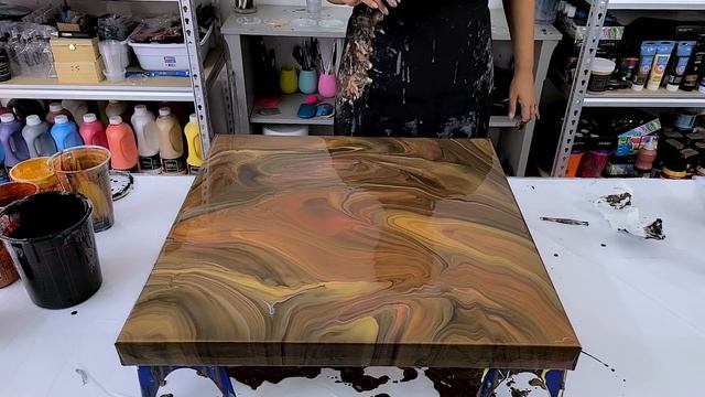 Using Very Liquid Acrylic Paint - Paint And Water Only! + Posca Pen Embellishments - Acrylic Pourin