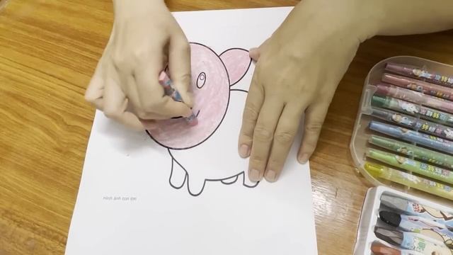 Hand-colored by me! Instructions on how to color a cute pink pig смотреть онлайн