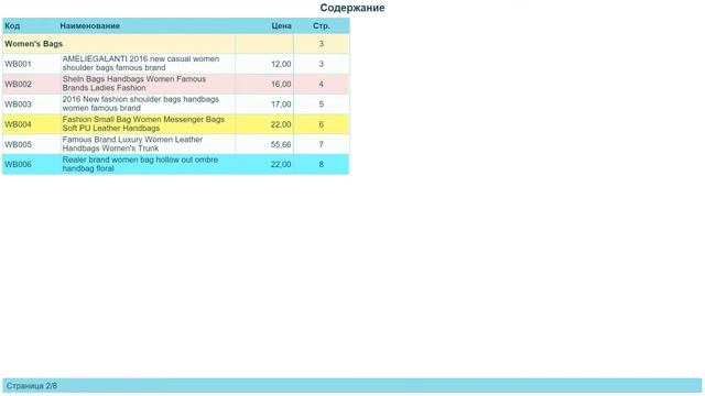 Пример каталога товаров для Youtube до 8-ми фото на страницу смотреть онлайн