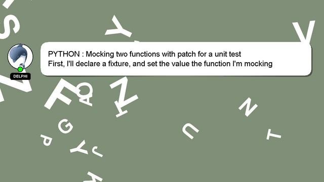 PYTHON : Mocking two functions with patch for a unit test смотреть онлайн