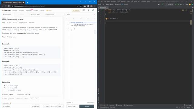 LeetCode Challenge 1929 Kotlin: Concatenation of Array смотреть онлайн