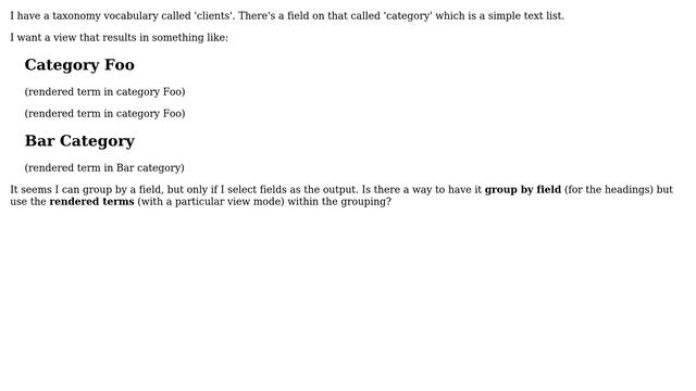 Drupal: How to list taxonomy terms grouped by a field with Views? смотреть онлайн