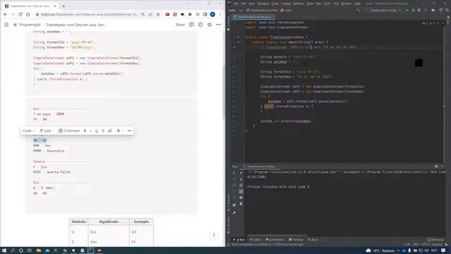 Java, trabalhando com data com SimpleDateFormat смотреть онлайн