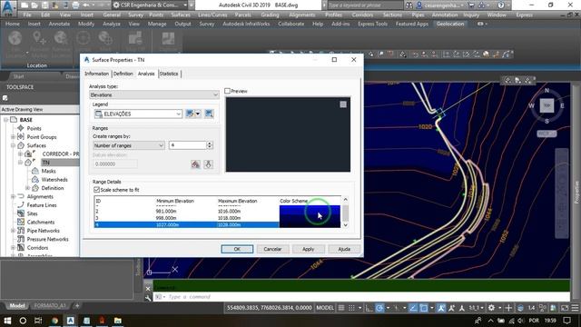 Como criar Mapa de elevação/declividade no AutoCAD Civil 3D 2018 смотреть онлайн