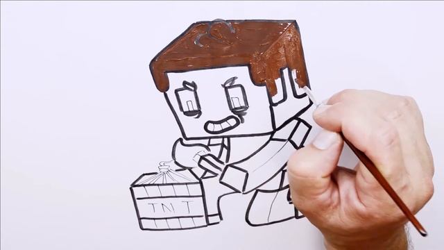 How to draw Minecraft characters - STEVE смотреть онлайн