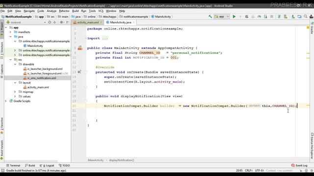 Android tutorial (2018) - 44 - Create a simple Notification смотреть онлайн