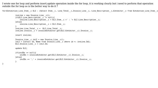 Salesforce: How to put DML operation outside the for loop? смотреть онлайн