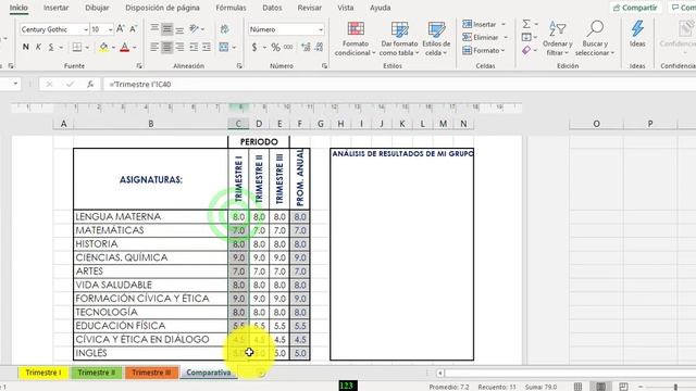 Formato Automatizado para Registrar Calificaciones por trimestre y comparativa anual con gráfica смотреть онлайн