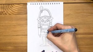 Как нарисовать щелкунчика карандашом и скетч маркерами | Рисунок для детей легко и просто