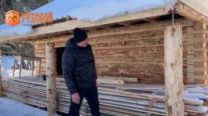 Баня 4,5 на 6 с террасой / Баня из бревна