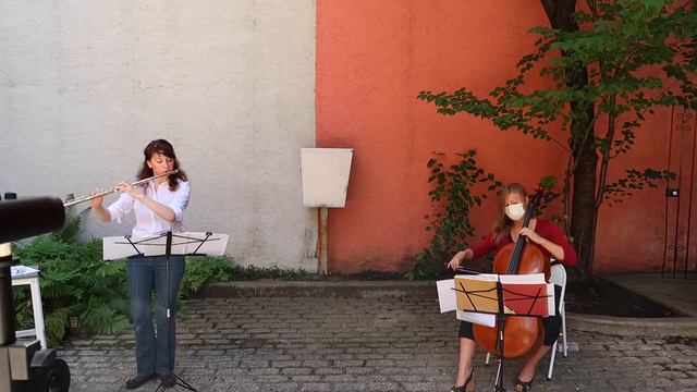 Anna Bon Sonata in D Major, Op. 1 #4, Allegro moderato / Mimi Stillman, flute & Arlen Hlusko, cello смотреть онлайн