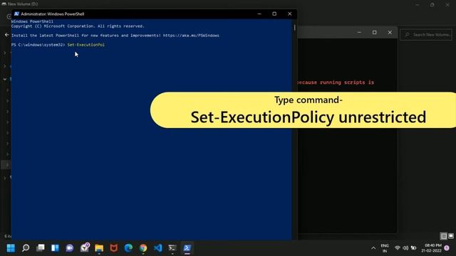 .ps1 cannot be loaded because running scripts is disabled on this system | window 11 | 2022 | fix| смотреть онлайн