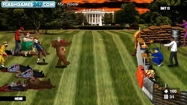 Obama Versus Zombies (Flash Game) [All Achievements]